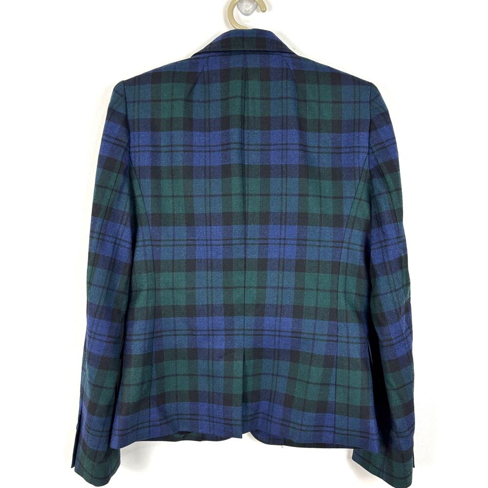 J. Crew Factory black watch plaid blazer 0 Wool blend 22235 academia preppy - Picture 2 of 10